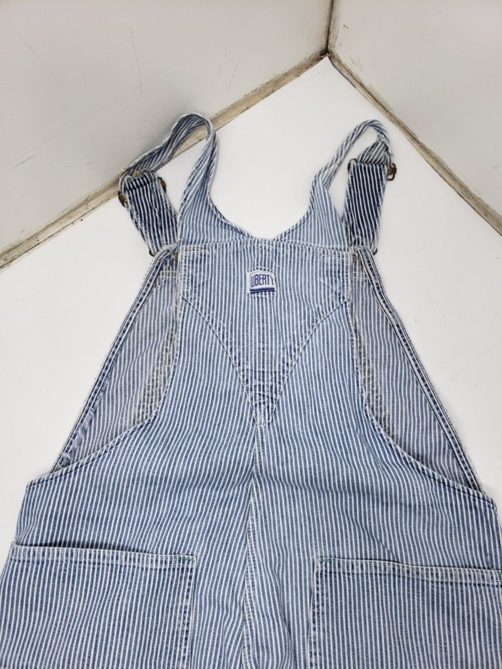 Vintage Liberty Hickory Stripe Bib Overalls Railroad Denim Workwear USA - Picture 11 of 16